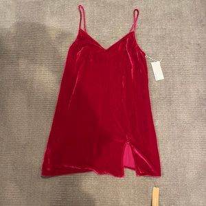Reformation Velvet mini slip dress